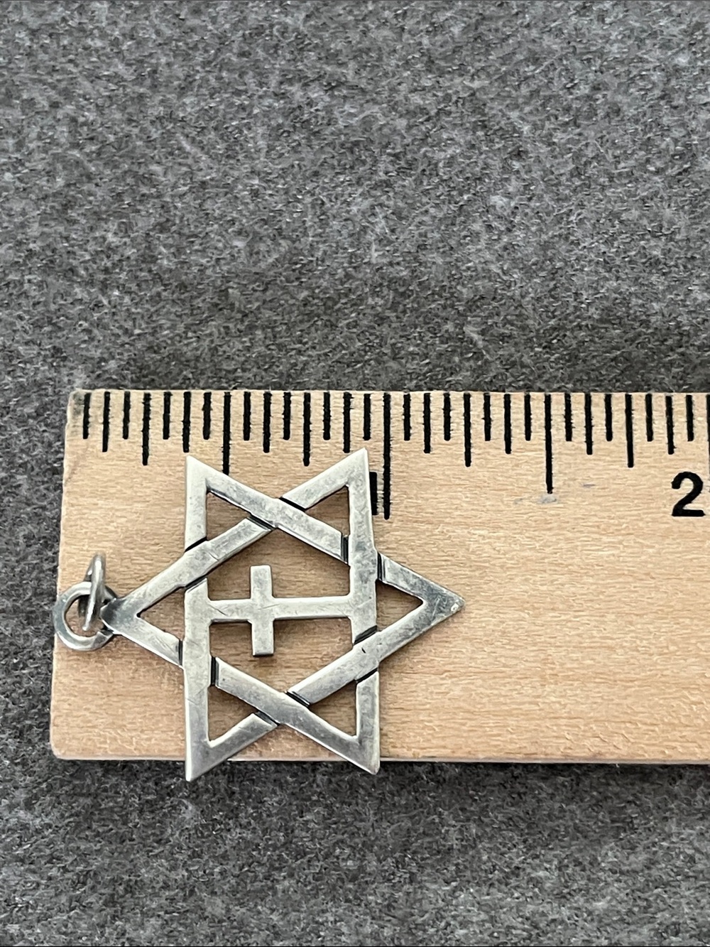 James Avery Sterling Cross Star of David Pendant - Picture 6 of 7